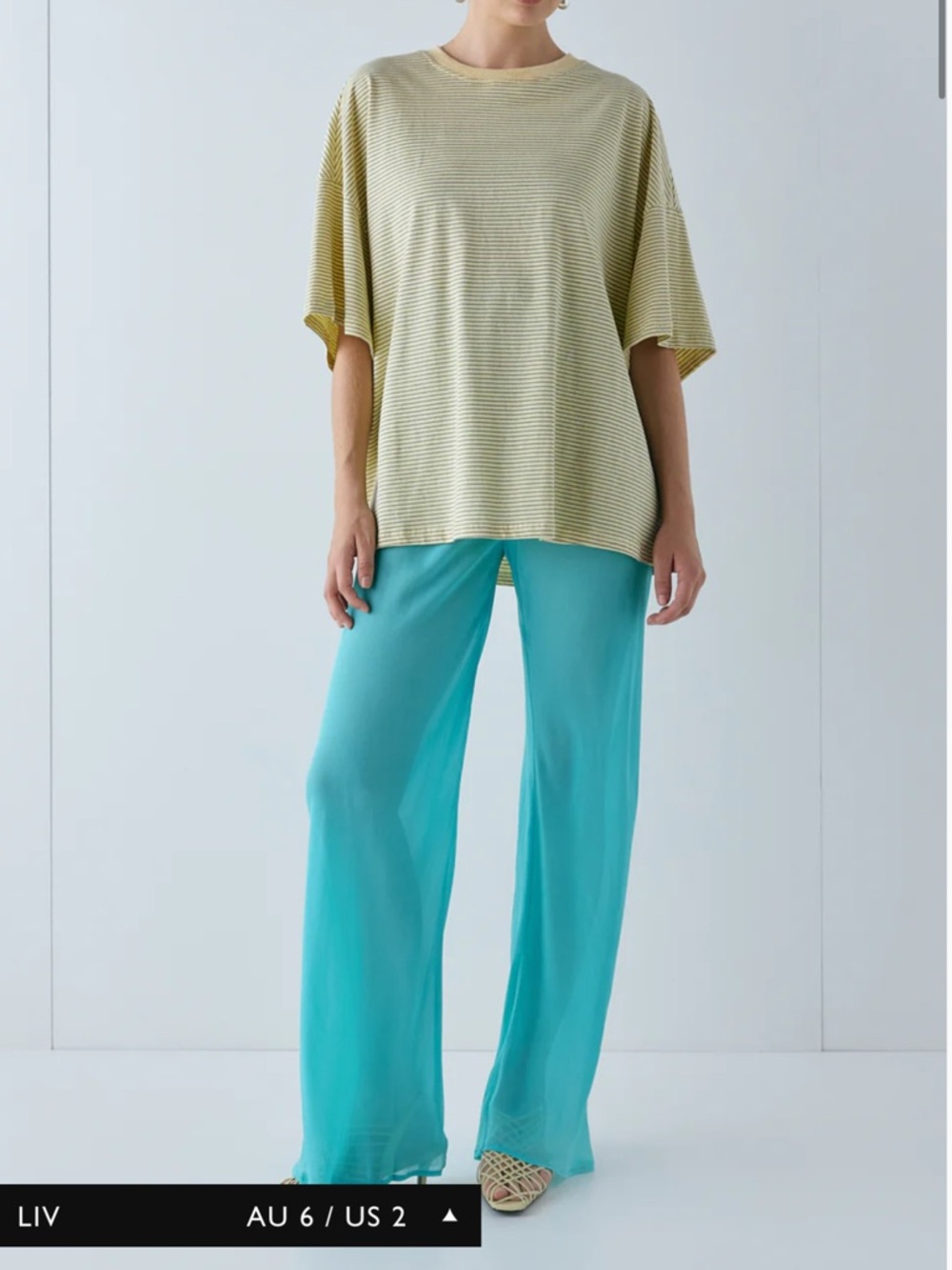 VRG GIRL Remi Sheer Aqua Pants